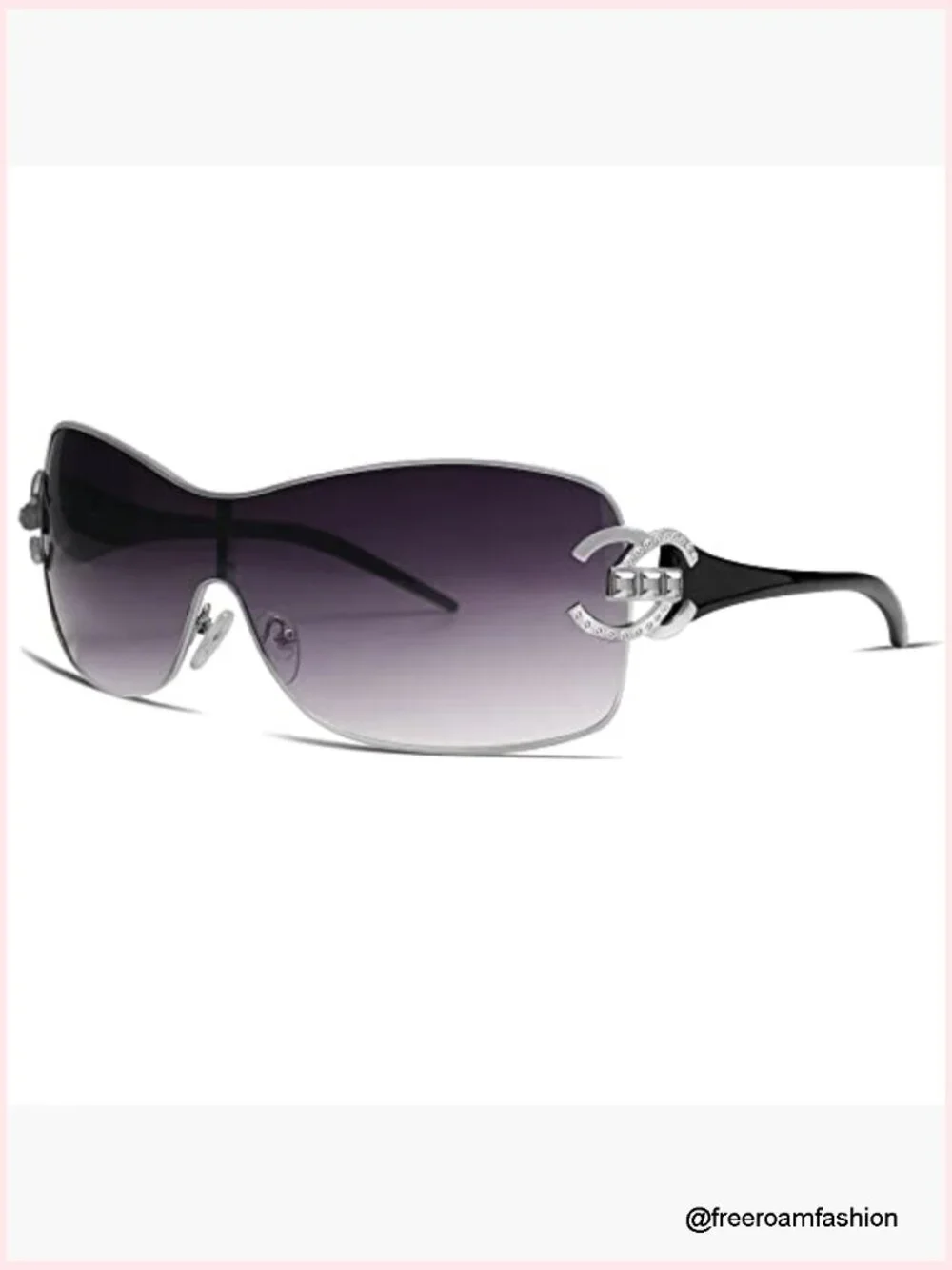 Y2K Oversized Wrap Around Sunglasses UV400 Shield Frameless Shades for Women Men